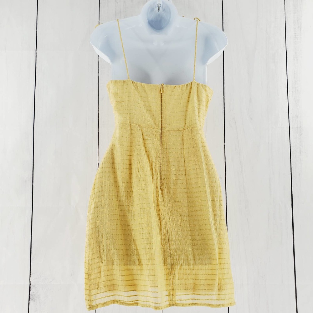 Tilly's Cotton Candy LA Yellow Textured Faux Wrap Ruffled Mini Dress - Picture 4 of 9